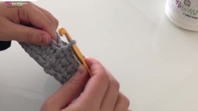 سبد بزرگ تریکو-قلاب بافی با تریکو