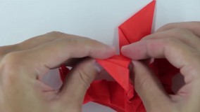 اوریگامی برای کودکان-آموزش کاردستی-ساخت کاردستی اژدها آتشین