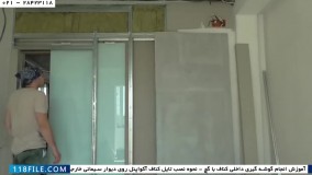 نصب کناف پشت تلویزیون