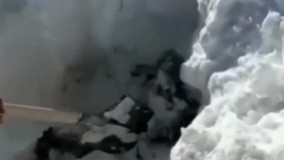 نجات سگ یخ زده زیر یک متر برف در کردستان