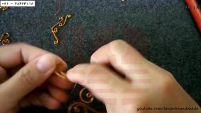 ساخت زیورآلات مسی زنانه-زیورآلات مسی-(دستبند مسی با مهره های رنگی)