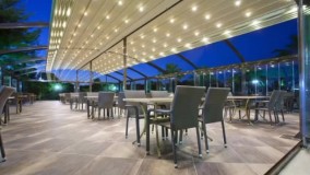 سقف متحرک دوطرف بازشو کافه رستوران