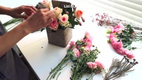 ساخت دسته گل-اموزش ساخت باکس گل-(گل آرایی باکس گل با رز طبیعی)