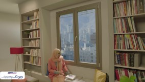 خانه ای مدرن با پنجره های طوسی وین تک