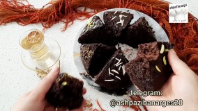 کیک خیس شکلاتی بدون فر و همزن کیک کافی شاپی بدون قالب