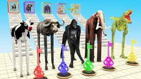 چالش حیوانات گاو دایناسور ماموت گوریل کلید درست را انتخاب کن