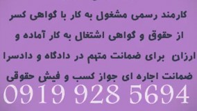 اجاره فیش حقوقی/ضمانت برای دادگاه/ضمانت برای دادسرا ۰۹۱۹۹۲۸۵۶۹۴