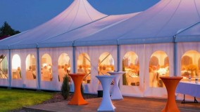 فروش بهترین و زیباترین سقف چادری تالار-سقف کششی فستفود