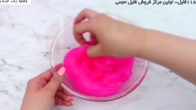ساخت اسلایم جدید-اسلایم-اسلایم بازی-اسلایم با چسب روشن و دانه یونولیت
