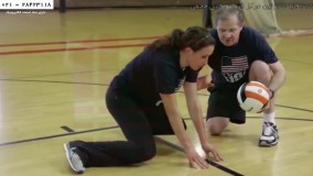 والیبال حرفه ای - نحوه دریافت والیبال - ( پاس پنجه ازپهلو)