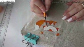نقاشی روی پارچه -طراحی روی پارچه-کشیدن روباه عروسکی روی پارچه
