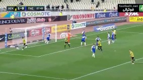 شوت توی دروازه انصاری‌ فرد در شب پیروزی آاک