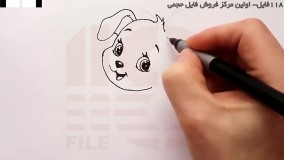 نقاشی به کودکان-آموزش نقاشی ساده-نحوه نقاشی کردن بچه سگ