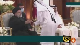 تعارف قهوه عربی به رئیسی در فرودگاه دوحه