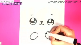 نقاشی به کودکان-آموزش نقاشی ساده-نحوه نقاشی کردن استیکر خرس قطبی