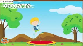 زبان انگلیسی به کودکان-دانلودانیمیشن آموزشی فان کیدز-آموزش کلمات و مخالف آن ها