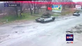 حضور یک تانک روسیه با پرچم جماهیر شوروی