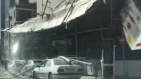 ریزش داربست ساختمانی خیابان وزرا تهران