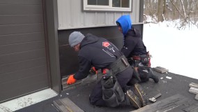 نصب سنگ آنتیک-نصب سنگ آنتیک روی کاغذ دیواری -نصب سنگ مصنوعی پنلی - دیوار خارجی