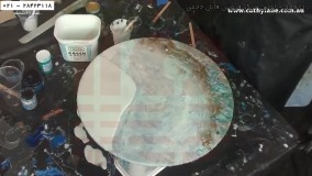 نقاشی آبستره سه بعدی-آموزش نقاشی آبستره- نقاشی آبستره امواج دریایی