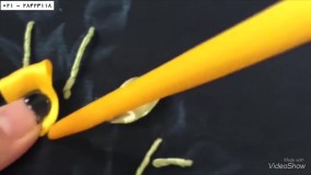 دوزی مقدماتی - روبان دوزی (دوخت گل آفتابگردان در روبان دوزی)