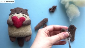 دوخت عروسک با پولیش -ساده ترین ساخت عروسک پولیشی-آموزش دوخت عروسک سمور