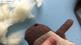 دوخت عروسک با پولیش -آموزش دوخت چشم مهره ای عروسک-دوخت عروسک گربه