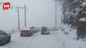 گیر کردن مسافران نوروزی در جاده چالوس