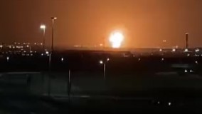 فیلمی از لحظه انفجار مخازن آرامکو
