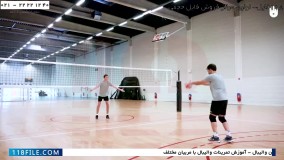 والیبال به کودکان-آموزش والیبال-گرم کردن 2 نفره برای عبور ضربه