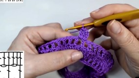 بافت لباس بچگانه-آموزش بافت لباس کودک-بافتنی-نحوه بافت سارافون زیبا با کاموا بنفش