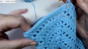 بافت لباس بچگانه-آموزش بافت لباس کودک-بافتنی-نحوه بافت سارافون با طرح گل