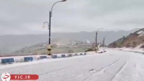 بارش شدید تگرگ امروز در دیلمان/گیلان