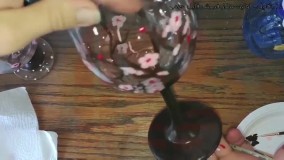 آموزش ویترای-آموزش نقاشی روی ظروف-آموزش کشیدن نقاشی روی لیوان 2