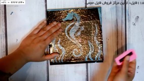 نقاشی با رزین-آموزش نقاشی آبستره-اسب آبی