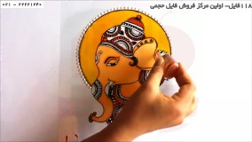 آموزش ویترای-آموزش نقاشی روی ظروف-آموزش کشیدن نقاشی فیل روی شیشه 2