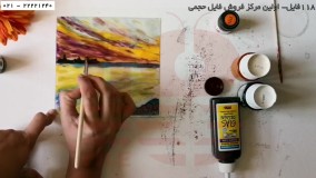 آموزش ویترای-آموزش نقاشی روی ظروف-آموزش کشیدن نقاشی منظره زیبا روی شیشه 2