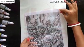 آموزش ویترای-آموزش نقاشی روی ظروف-آموزش کشیدن گل رز  روی شیشه 2