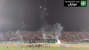 جشن صعود به فینال و آتش بازی در انتهای بازی آلومینیوم