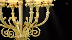 شمعدان برنزی سنگی عجیب و زیبا پارس لوستر فراهانی