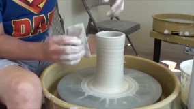 سفالگری با چرخ-آموزش سفال و سفالگری-   الگو در مورد گلدان رنگی