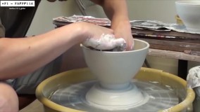 سفالگری-آموزش سفالگری با چرخ-ساخت کاسه سفال