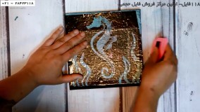 نقاشی با رزین-آسان ترین آموزش نقاشی با رزین-نقاشی آبستره اسب آبی