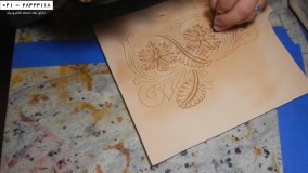 ترین آموزش حکاکی روی چرم-حکاکی و سایه زنی طرح گل و گلبرگ