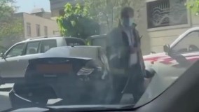 تصادف شدید بنز C۲۰۰ با یک پرادو در تهران