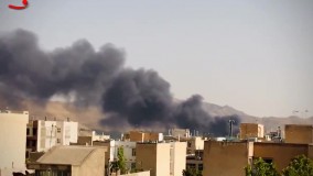 سیاه شدن آسمان تهران به دلیل آتش‌سوزی