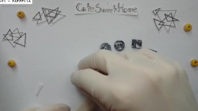 ساخت زیورآلات خمیری-بهترین روش ساخت زیورآلات خمیری-گوشواره طرح سنگ