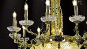 لوستر جدید برنزی 26 شعله پارس لوستر فراهانی