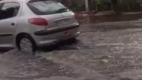 قایق‌ سواری مردم در خیابان های مشهد !