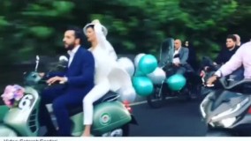 عروس و داماد متفاوت در خیابان‌های تهران